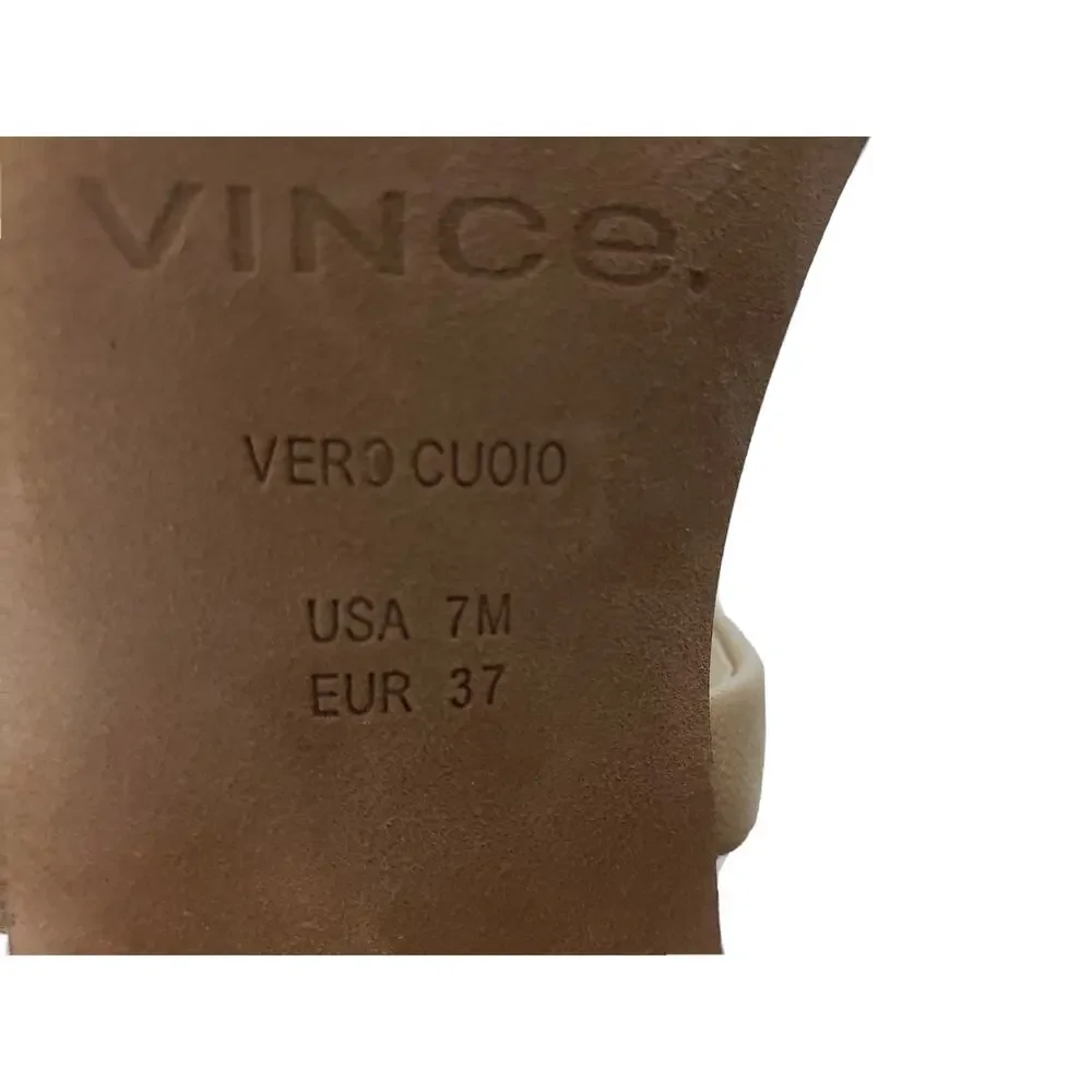 Vince Luella Womens Heeled Sandals Blonde Beige Leather Ankle Strap Size 7_7